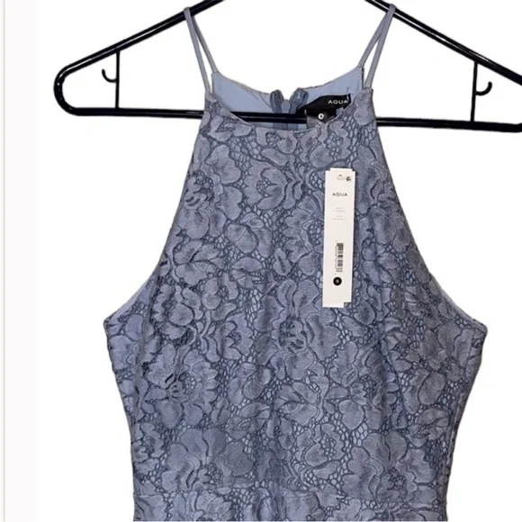 NWT Aqua Dusty Blue Lace Dress Women’s Sz S - Picture 6 of 11